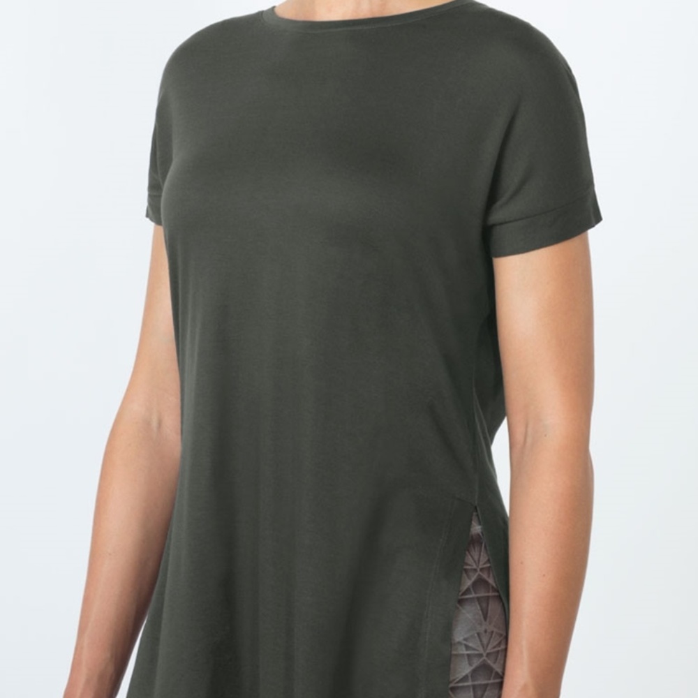 Pixel Side Split Tee - Sage